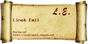 Linek Emil névjegykártya